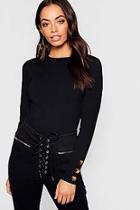 Boohoo Rib Knit Jumper With Horn Buttons