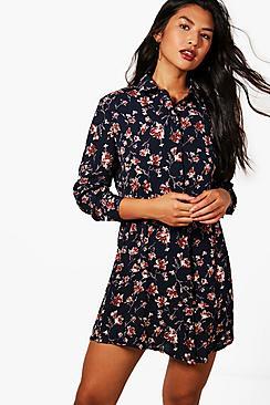 Boohoo Jemima Floral Shirt Dress