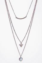 Boohoo Mai Heart And Stone Layered Necklace Gold