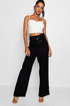 Boohoo O Ring Belted Wide Leg Trouser