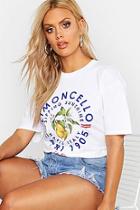 Boohoo Plus Lemon Capri Slogan T-shirt