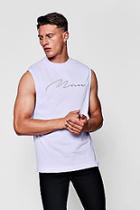 Boohoo Man Embroidered Sleeveless T-shirt