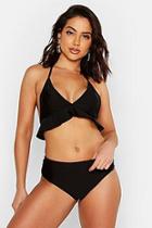 Boohoo Ruffle High Waisted Bikini Set