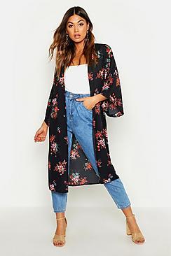 Boohoo Oriental Flower Print Kimono