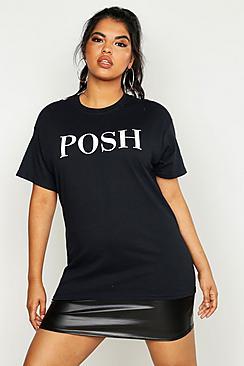 Boohoo Plus Posh Slogan T-shirt