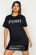 Boohoo Plus Posh Slogan T-shirt