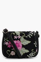 Boohoo Eva Embroidered Saddle Bag