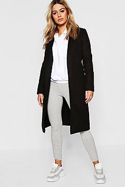 Boohoo Petite Belted Collar Coat