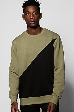 Boohoo Spliced Two Panel Crew Sweat