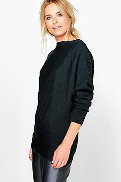 Boohoo Emily Rib Knit Batwing Jumper