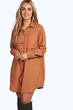 Boohoo Plus Collette Woven Shirt Dress