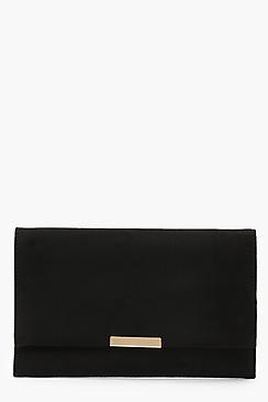 Boohoo Suedette & Bar Clutch