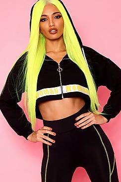 Boohoo Woman Zip Through Cropped Hoody