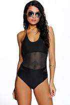 Boohoo Cape Town Mesh Insert Swimsuit