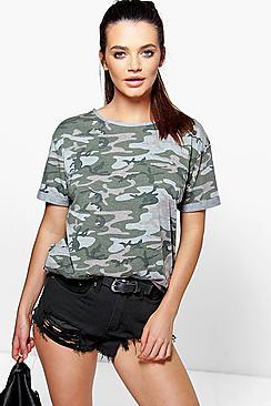 Boohoo Oversized Camo T-shirt