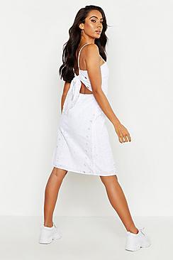 Boohoo Broiderie Anglaise Cut Back Summer Dress