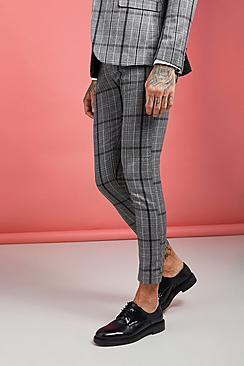 Boohoo Jaspe Check Super Skinny Suit Trouser