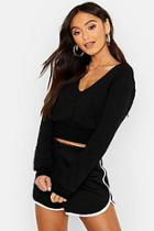 Boohoo Petite Cropped Quilted Sweat