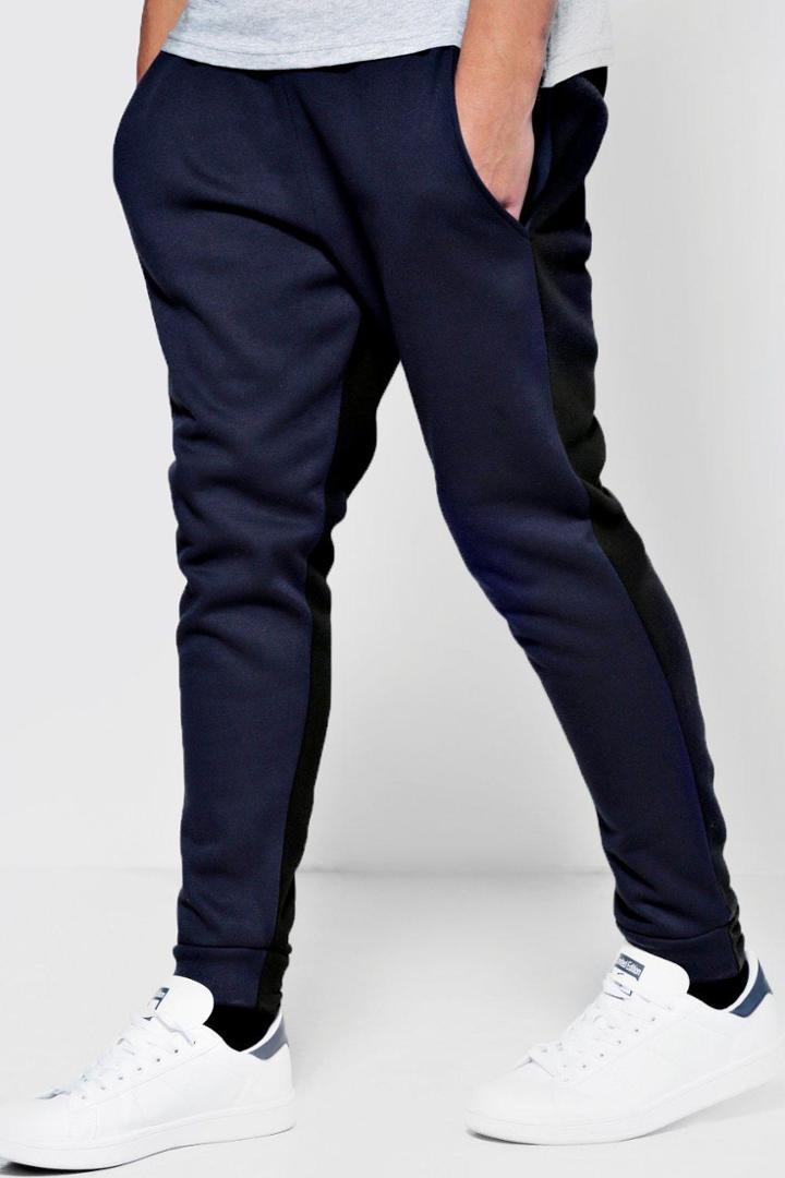 Boohoo Half & Half Joggers Navy