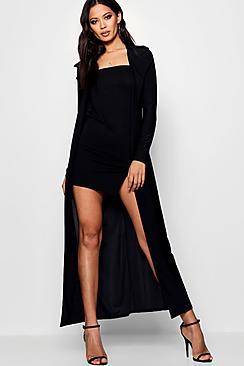 Boohoo Mollie Slinky Belted Duster