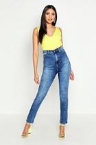 Boohoo Tall Washed Blue Power Stretch Skinny Jeans