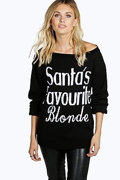 Boohoo Santa's Favourite Blonde Christmas Jumper