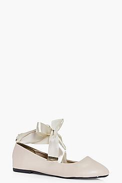 Boohoo Edie Ribbon Wrap Tie Ballet