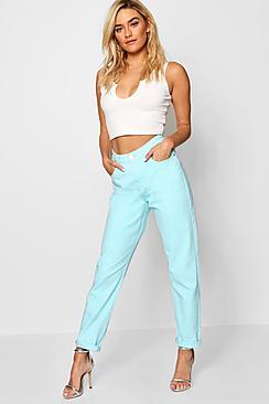 Boohoo Pastel Blue Denim Mom Jeans