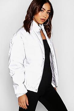 Boohoo Holographic Puffer Jacket