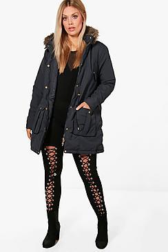 Boohoo Plus Aimee Adjustable Waist Parka