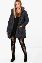 Boohoo Plus Aimee Adjustable Waist Parka