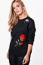 Boohoo Plus Katy Oversized Badge Applique Sweat Top