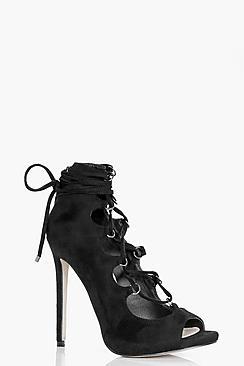 Boohoo Isabelle Lace Up Stiletto Heel