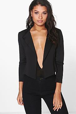 Boohoo Alicia Scuba Lapel Blazer