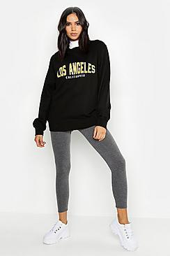 Boohoo Tall Los Angeles Slogan Sweat