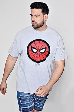 Boohoo Big And Tall Marvel Spiderman Icon T-shirt