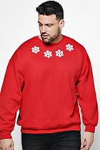 Boohoo Big And Tall Christmas Snow Flake Sweater