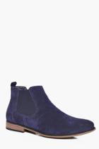 Boohoo Faux Suede Chelsea Boots Navy