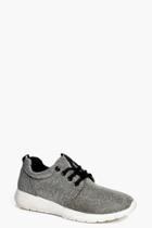 Boohoo Hollie Metallic Lace Up Trainer Gold
