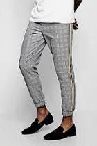 Boohoo Smart Check Woven Jogger With Side Tape