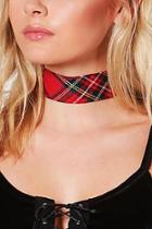 Boohoo Phillipa Tartan Check Choker