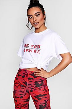 Boohoo Mabel Be Your Own Bae Slogan T-shirt