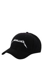 Boohoo Black Metallica License Embroidered Cap