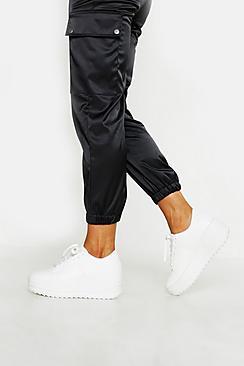 Boohoo Snake Effect High Platform Trainers