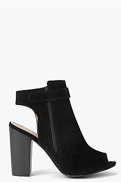 Boohoo Amy Open Back Peeptoe Shoe Boots