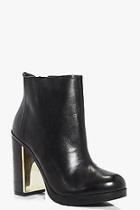 Boohoo Laura Boutique Leather Platform Block Heel