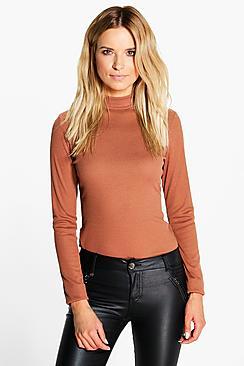 Boohoo Daisy Turtle Neck Rib Knit Jumper