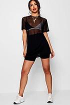 Boohoo Madison Mesh Oversized Tee