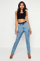 Boohoo Tall Buckle Detail Utility Straight Leg Jean