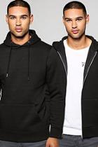 Boohoo Hoodie And Zip Through Hoodie 2 Pack